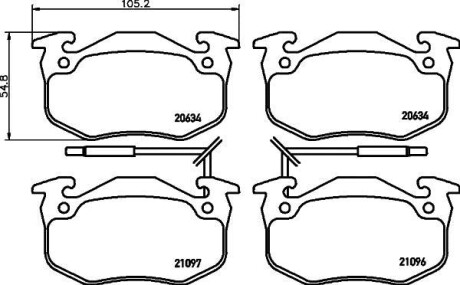 Комплект тормозных колодок, дисковый механизм HELLA 8DB 355 018-941