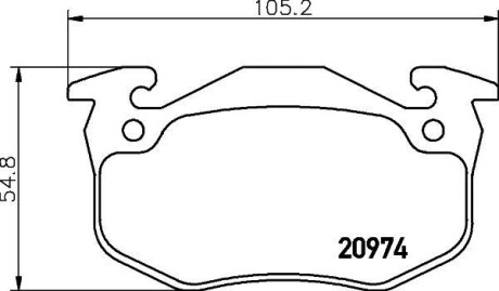 Комплект тормозных колодок, дисковый механизм HELLA 8DB355018951