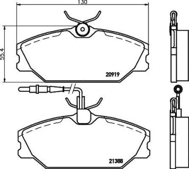 Комплект тормозных колодок, дисковый механизм HELLA 8DB 355 019-181