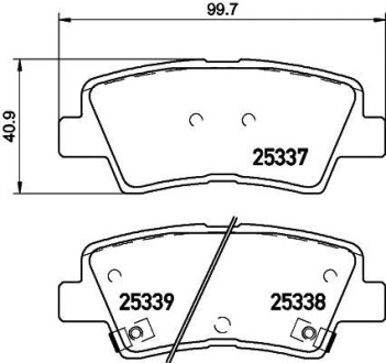 Комплект тормозных колодок, дисковый механизм HELLA 8DB355019981 (фото 1)