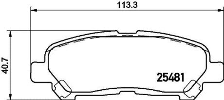 Гальмівні колодки дискові зад. Toyota Kluger II 3.5 07-/Highlander 2.7 09- HELLA 8DB 355 020-131