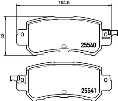 Комплект тормозных колодок, дисковый механизм HELLA 8DB 355 020-151