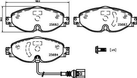 Гальмівні колодки дискові HELLA 8DB355020-191