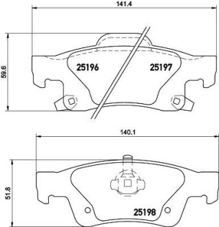 Комплект тормозных колодок, дисковый механизм HELLA 8DB355020351