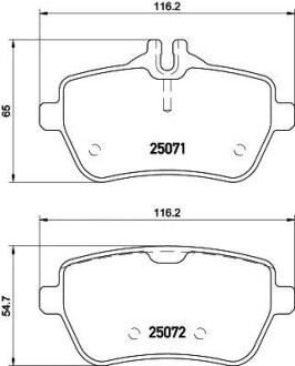 Гальмівні колодки зад. MB SL R231 12- HELLA 8DB355020-471