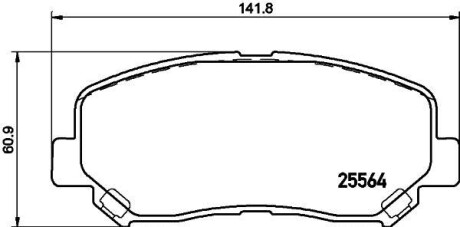 Комплект тормозных колодок, дисковый механизм HELLA 8DB355020511 (фото 1)