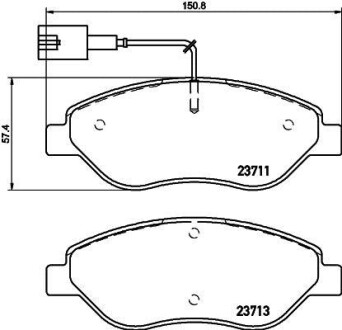 Комплект тормозных колодок, дисковый механизм HELLA 8DB355020561 (фото 1)