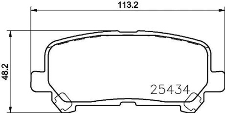 Комплект тормозных колодок, дисковый механизм HELLA 8DB355020601 (фото 1)