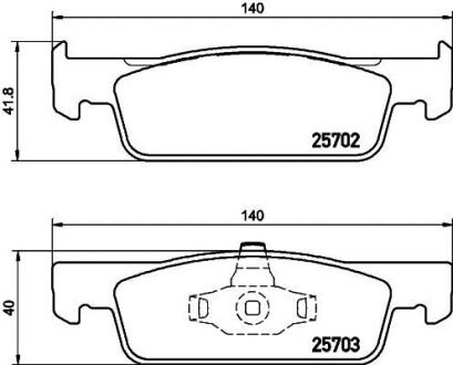 Комплект тормозных колодок, дисковый механизм HELLA 8DB355020801