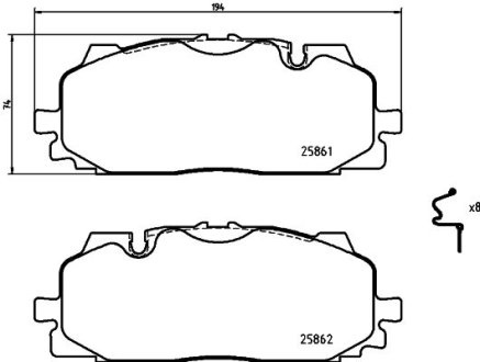 Гальмівні колодки пер. Audi Q7 2.0-3.0Dh 01.15- HELLA 8DB355021641