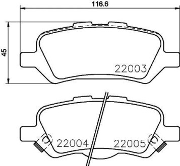 Гальмівні колодки дискові зад. Toyota Venza 12- HELLA 8DB355023051