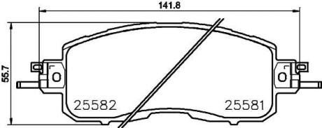 Комплект гальмівних накладок, дискове гальмо HELLA 8DB355023321