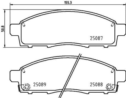 Гальмівні колодки дискові перед. Mitsubishi Pajero/L200 2.5TDI 01 07.01- HELLA 8DB355023401