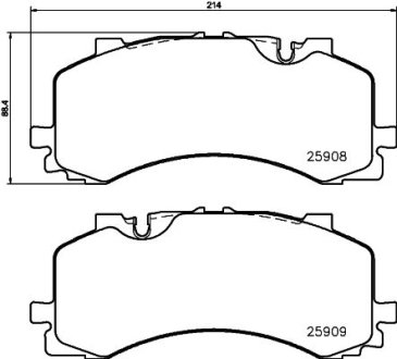 Колодки гальмівні (передні) Audi A6/A7/A8/Q7/Q8/VW Touareg 16- HELLA 8DB355036471