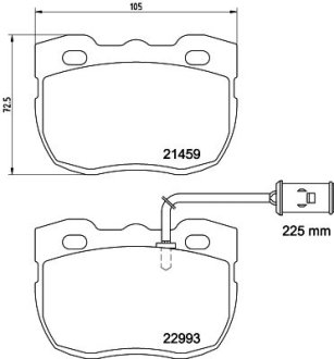 Колодки гальмівні (передні) Land Rover Discovery/Range Rover/Defender 88-98 (+датчик) HELLA 8DB355037941