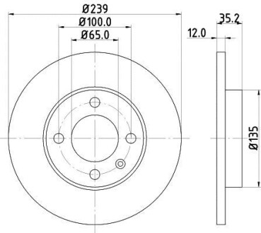 Тормозной диск HELLA 8DD355100131