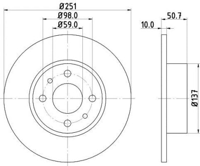 Тормозной диск HELLA 8DD355101101