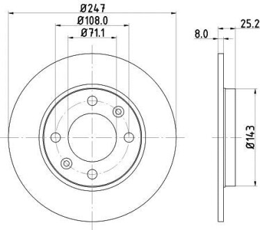 Тормозной диск HELLA 8DD355102511