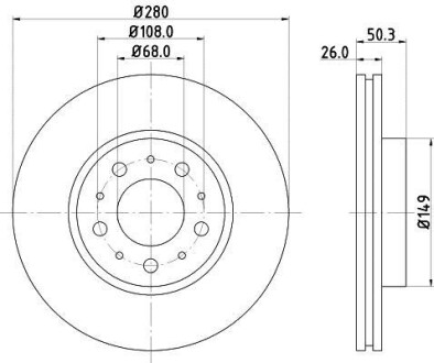 Тормозной диск HELLA 8DD355103681