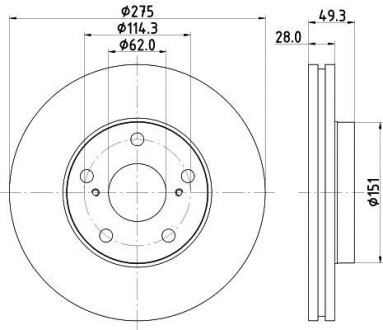 Тормозной диск HELLA 8DD355104931