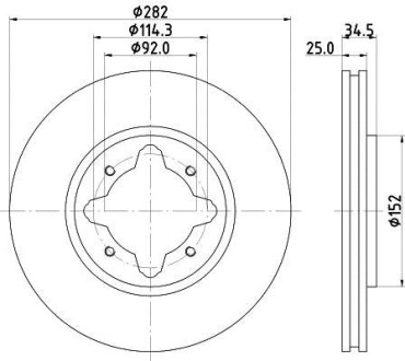 Тормозной диск HELLA 8DD 355 104-971