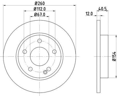 Тормозной диск HELLA 8DD 355 105-971