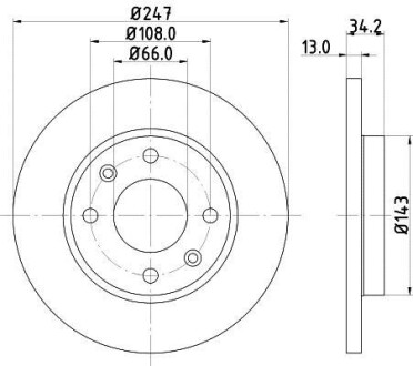 Тормозной диск HELLA 8DD355106191