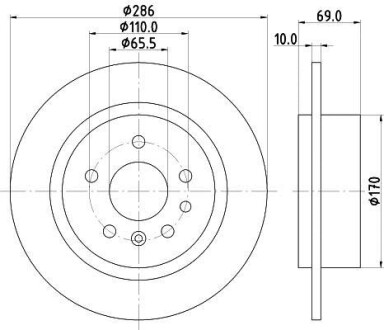 Тормозной диск HELLA 8DD355107001