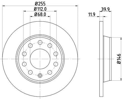 Тормозной диск HELLA 8DD355107561