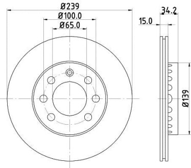 Тормозной диск HELLA 8DD 355 107-581