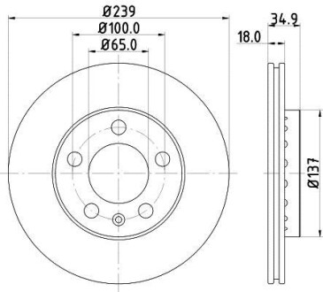 Тормозной диск HELLA 8DD355107651