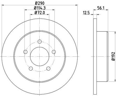 Тормозной диск HELLA 8DD355107901