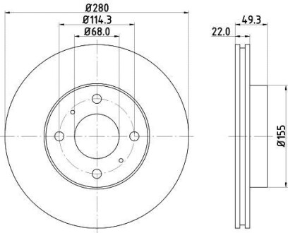 Тормозной диск HELLA 8DD355107991