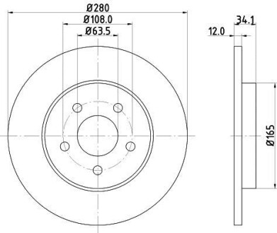 Тормозной диск HELLA 8DD355108061