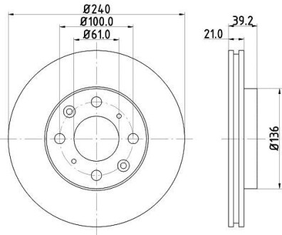 Тормозной диск HELLA 8DD 355 108-151