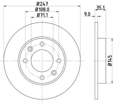 Тормозной диск HELLA 8DD355108391