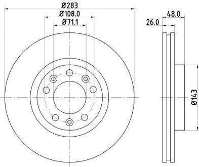 Тормозной диск HELLA 8DD 355 108-411