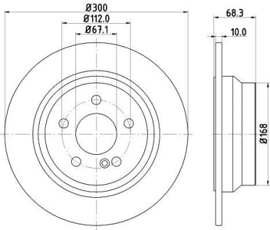 Тормозной диск HELLA 8DD355108-841