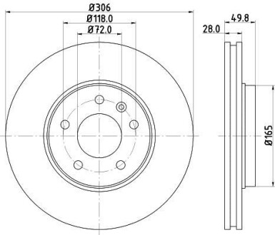 Тормозной диск HELLA 8DD355108-951