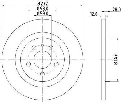 Тормозной диск HELLA 8DD355109151