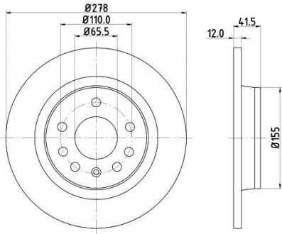 Тормозной диск HELLA 8DD355109211