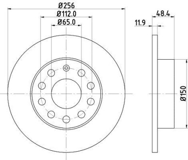 Тормозной диск HELLA 8DD355109641