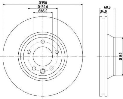 Тормозной диск HELLA 8DD355109-761