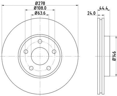 Тормозной диск HELLA 8DD355110281