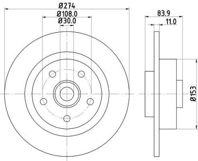 Тормозной диск HELLA 8DD355112361