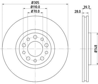 Тормозной диск HELLA 8DD355112511