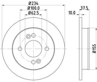 Тормозной диск HELLA 8DD355112801