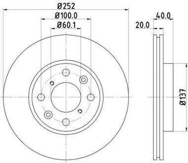 Тормозной диск HELLA 8DD355112981