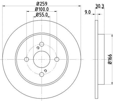 Тормозной диск HELLA 8DD355113601