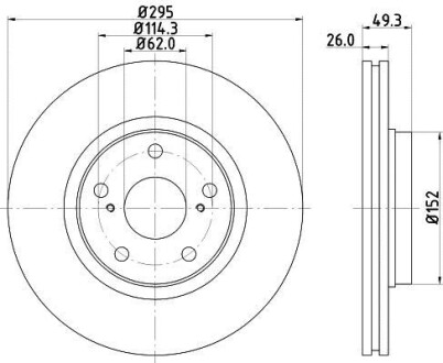 Тормозной диск HELLA 8DD355114281